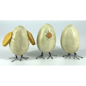 Birds Hatching from Eggs Figurines Set of 3